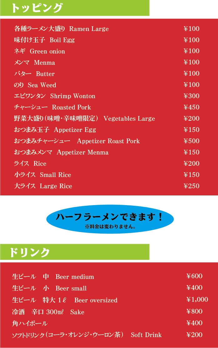 鴇の家トッピング
